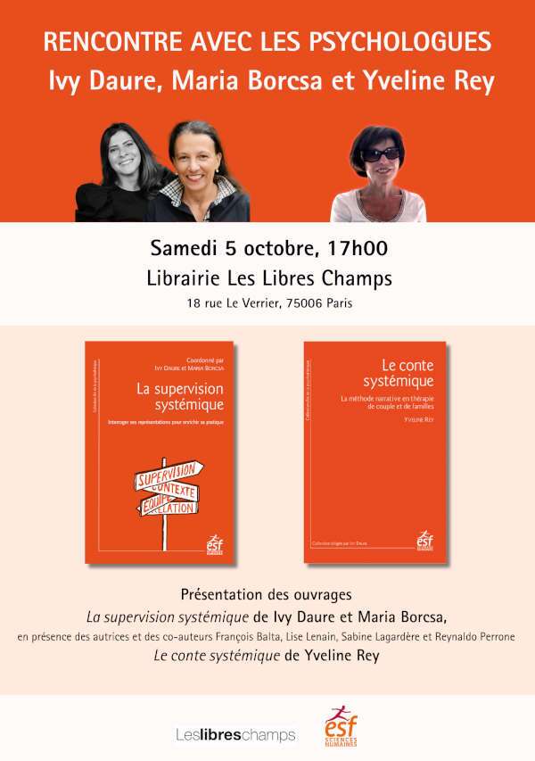 Rencontres-dédicaces à Paris, librairie Les Libres Champs, éditions ESF.